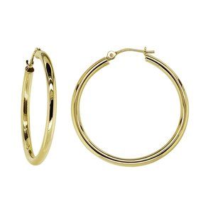 Classy Hoop Earrings 14K Yellow Gold